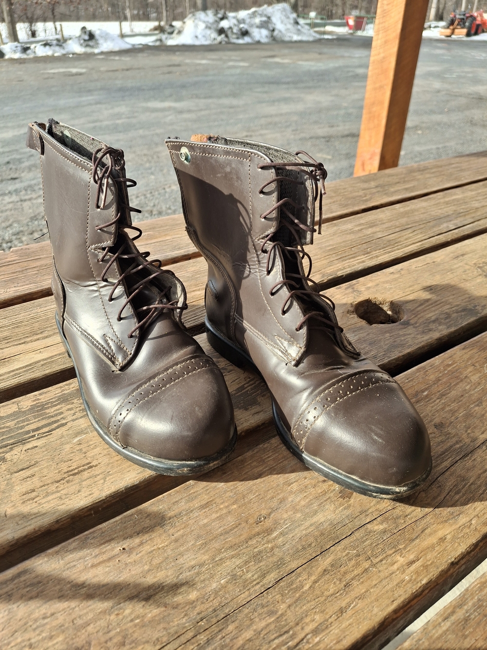 Dexter Kids Brown Lace-Up Leather Paddock Boots